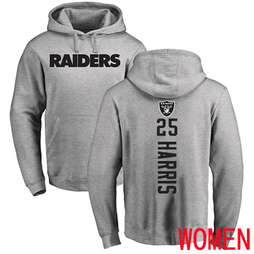 Oakland Raiders Ash Women Erik Harris Backer NFL Football #25 Pullover Hoodie Sweatshirts->oakland raiders->NFL Jersey